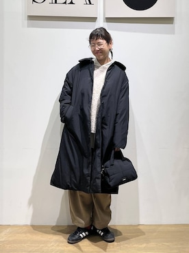 「アイテム（ボストンバッグ）」を使った、mocoさん（レディース・165cm・40代）の秋コーディネート