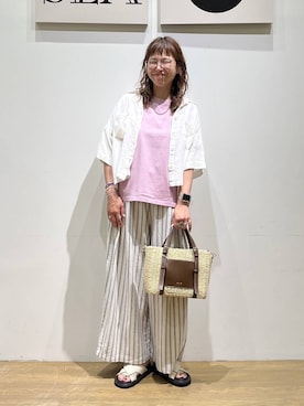 「BAYFLOW（ベイフロー）のアイテム」を使った、mocoさん（レディース・165cm）の夏コーディネート