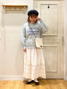 「アイテム（帽子）」を使った、mocoさん（レディース・165cm・30代）の秋コーディネート
