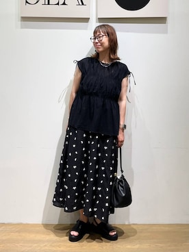 「アイテム（ワンピース）」を使った、mocoさん（レディース・165cm・40代）の夏コーディネート