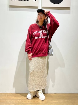 「アイテム（帽子）」を使った、mocoさん（レディース・165cm・30代）の秋コーディネート