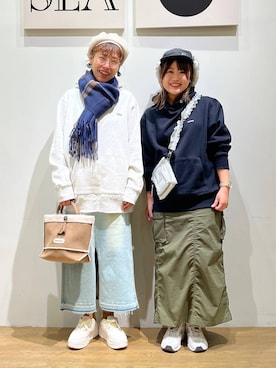 「アイテム（帽子）」を使った、mocoさん（レディース・165cm・30代）の秋コーディネート
