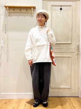 「アイテム（帽子）」を使った、mocoさん（レディース・165cm・30代）の秋コーディネート