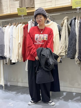 「アイテム（ピーコート）」を使った、mocoさん（レディース・165cm）の冬コーディネート