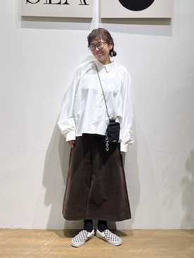 「HEREIAM（ヘレイアム）のアイテム」を使った、mocoさん（レディース・165cm）の冬コーディネート