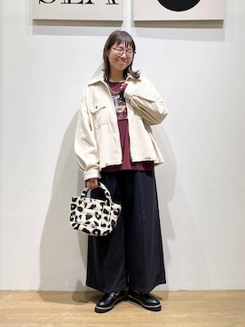 「アイテム（ブルゾン）」を使った、mocoさん（レディース・165cm・30代）の秋コーディネート