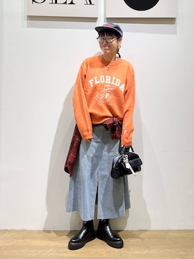 「アイテム（ブーツ）」を使った、mocoさん（レディース・165cm・30代）の秋コーディネート