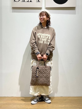 「アイテム（帽子）」を使った、mocoさん（レディース・165cm・30代）の秋コーディネート