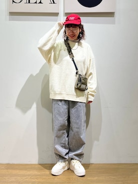 「アイテム（帽子）」を使った、mocoさん（レディース・165cm・30代）の秋コーディネート