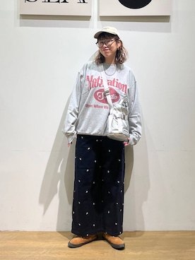 「アイテム（キャップ）」を使った、mocoさん（レディース・165cm・30代）の秋コーディネート