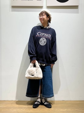 「アイテム（帽子）」を使った、mocoさん（レディース・165cm・30代）の秋コーディネート