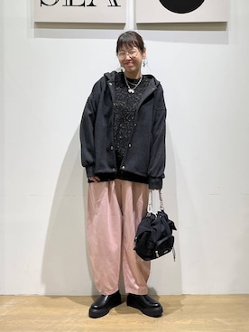 「アイテム（ブルゾン）」を使った、mocoさん（レディース・165cm・40代）の秋コーディネート