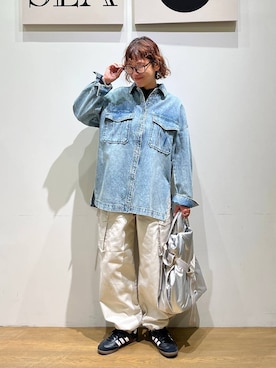 「アイテム（メガネ）」を使った、mocoさん（レディース・165cm・40代）の冬コーディネート