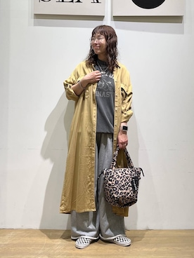 「BAYFLOW（ベイフロー）のビッグハート2連ネックレス（ネックレス、グレー系）」を使った、mocoさん（レディース・165cm）の春コーディネート