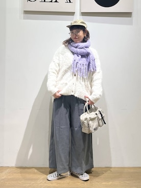 「アイテム（帽子）」を使った、mocoさん（レディース・165cm・40代）の冬コーディネート