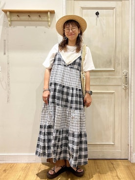 「BAYFLOW（ベイフロー）のアイテム」を使った、mocoさん（レディース・165cm）の夏コーディネート