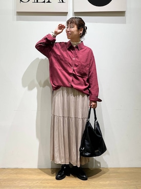 「アイテム（アクセサリー）」を使った、mocoさん（レディース・165cm・30代）の秋コーディネート