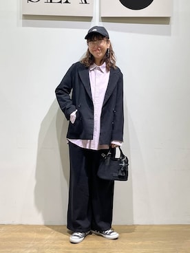 「THE NORTH FACE（ザノースフェイス）のTHE NORTH FACE(ザ・ノース・フェイス)】SQUARE L CAP（キャップ、ブラック系）」を使った、mocoさん（レディース・165cm）の春コーディネート