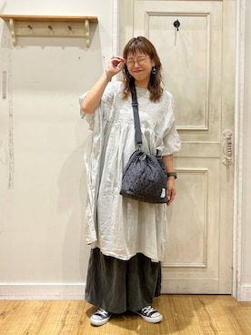 「BAYFLOW（ベイフロー）のアイテム」を使った、mocoさん（レディース・165cm）の夏コーディネート
