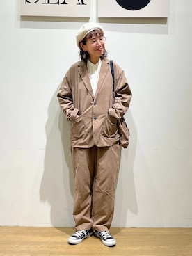 「アイテム（帽子）」を使った、mocoさん（レディース・165cm・30代）の秋コーディネート