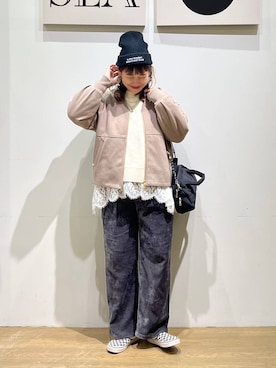 「アイテム（ブルゾン）」を使った、mocoさん（レディース・165cm・40代）の秋コーディネート