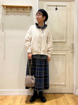 「アイテム（帽子）」を使った、mocoさん（レディース・165cm・30代）の秋コーディネート