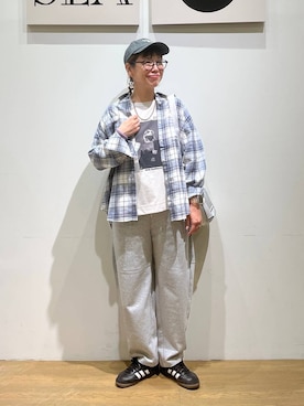 「アイテム（Tシャツ/カットソー）」を使った、mocoさん（レディース・165cm・40代）の夏コーディネート