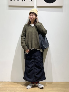 「アイテム（トートバッグ）」を使った、mocoさん（レディース・165cm・40代）の秋コーディネート