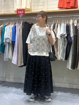 「アイテム（スカート）」を使った、mocoさん（レディース・165cm・40代）の夏コーディネート