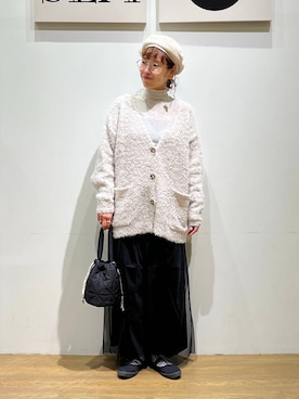 「アイテム（帽子）」を使った、mocoさん（レディース・165cm・30代）の秋コーディネート