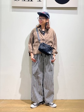 「アイテム（キャップ）」を使った、mocoさん（レディース・165cm・40代）の夏コーディネート