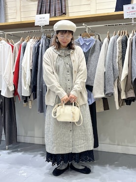 「アイテム（ハンチング/ベレー帽）」を使った、mocoさん（レディース・165cm・30代）の秋コーディネート