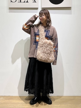 「BAYFLOW（ベイフロー）のアイテム（ショルダーバッグ）」を使った、mocoさん（レディース・165cm）の秋コーディネート