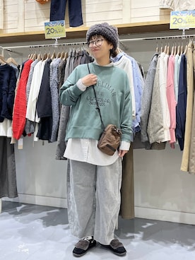 「アイテム（モカシン/デッキシューズ）」を使った、mocoさん（レディース・165cm）の秋コーディネート