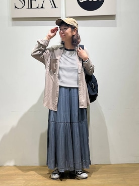 「アイテム（帽子）」を使った、mocoさん（レディース・165cm・30代）の夏コーディネート