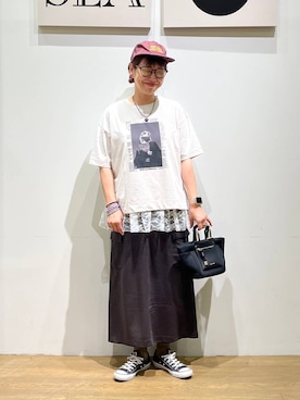 「アイテム（帽子）」を使った、mocoさん（レディース・165cm・40代）の夏コーディネート
