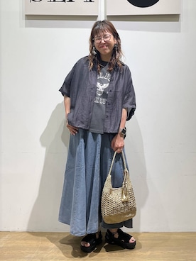 「BAYFLOW（ベイフロー）のアイテム」を使った、mocoさん（レディース・165cm）の夏コーディネート