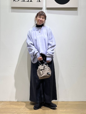 「BAYFLOW（ベイフロー）のアイテム（パンツ）」を使った、mocoさん（レディース・165cm）の冬コーディネート