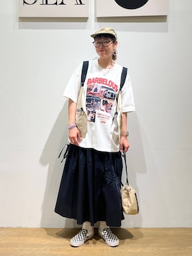 「アイテム（キャップ）」を使った、mocoさん（レディース・165cm・30代）の夏コーディネート