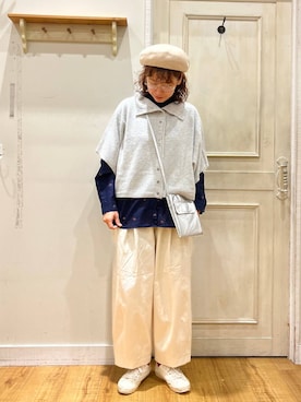 「アイテム（帽子）」を使った、mocoさん（レディース・165cm・30代）の秋コーディネート