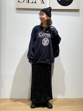 「アイテム（帽子）」を使った、mocoさん（レディース・165cm・30代）の秋コーディネート