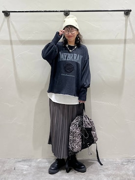 「アイテム（ニットキャップ/ビーニー）」を使った、mocoさん（レディース・165cm・30代）の秋コーディネート