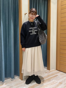 「アイテム（アクセサリー）」を使った、mocoさん（レディース・165cm・30代）の秋コーディネート