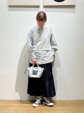 「アイテム（その他トップス、シルバー系）」を使った、mocoさん（レディース・165cm）の夏コーディネート