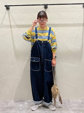 「アイテム（サロペット/オーバーオール）」を使った、mocoさん（レディース・165cm・30代）の夏コーディネート