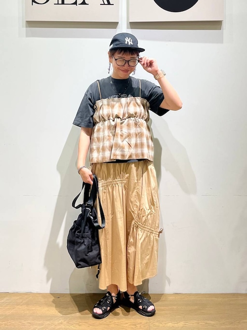 Blow by blow(ブローバイブロー)ピーコート　黒　サイズ00 XS セール】[レイヤードスタイルに]チェックビスチェ（その他
