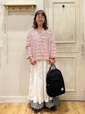 「BAYFLOW（ベイフロー）のアイテム（アクセサリー）」を使った、mocoさん（レディース・165cm）の春コーディネート