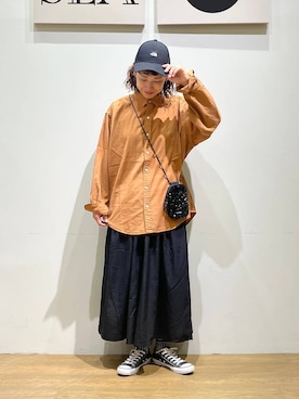 「アイテム（帽子）」を使った、mocoさん（レディース・165cm・30代）の夏コーディネート