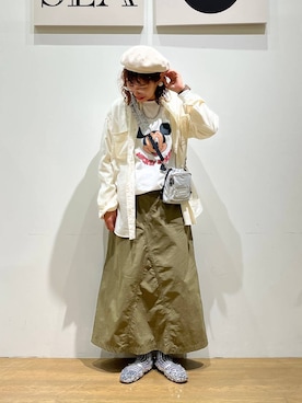 「アイテム（帽子）」を使った、mocoさん（レディース・165cm・30代）の秋コーディネート