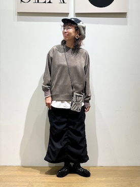「アイテム（帽子）」を使った、mocoさん（レディース・165cm・30代）の秋コーディネート